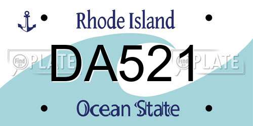 DA521 Rhode Island License Plate