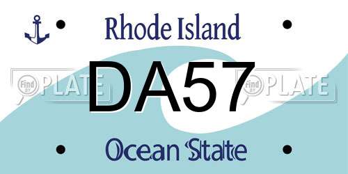 DA57 Rhode Island License Plate