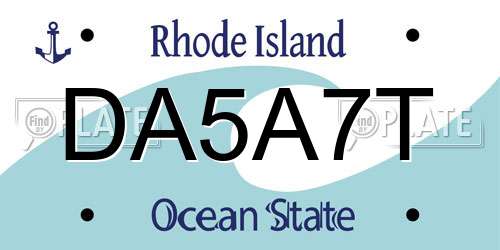 DA5A7T Rhode Island License Plate
