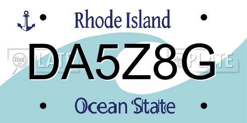 DA5Z8G Rhode Island License Plate
