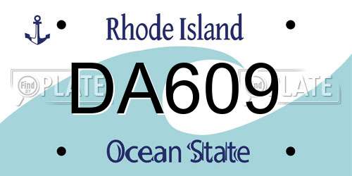 DA609 Rhode Island License Plate