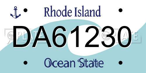 DA61230 Rhode Island License Plate