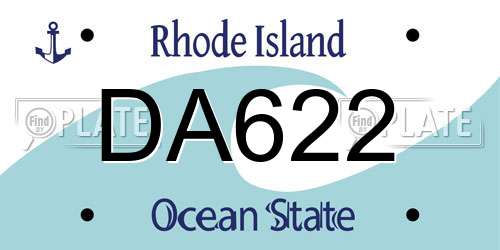 DA622 Rhode Island License Plate