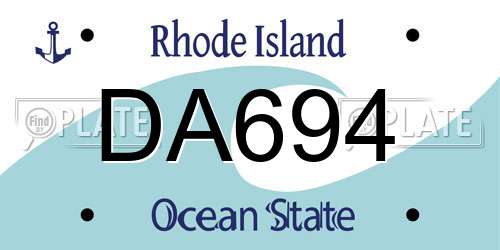DA694 Rhode Island License Plate