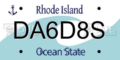 DA6D8S Rhode Island License Plate
