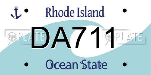 DA711 Rhode Island License Plate