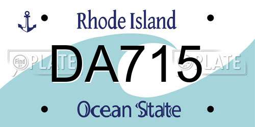 DA715 Rhode Island License Plate