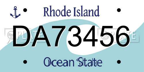DA73456 Rhode Island License Plate