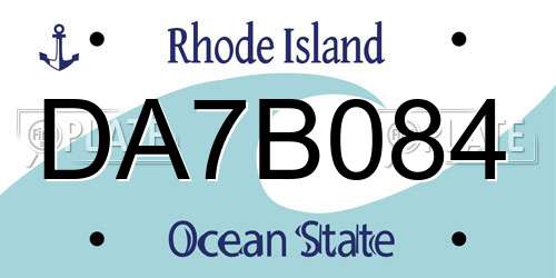 DA7B084 Rhode Island License Plate