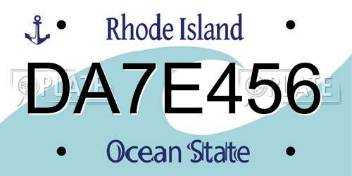 DA7E456 Rhode Island License Plate