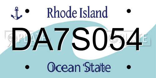 DA7S054 Rhode Island License Plate