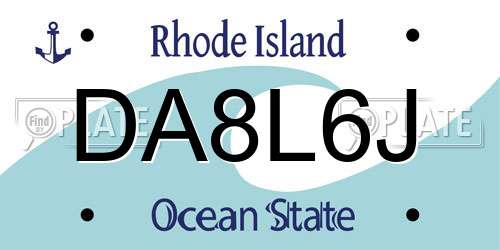 DA8L6J Rhode Island License Plate