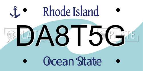 DA8T5G Rhode Island License Plate