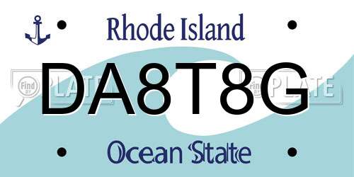 DA8T8G Rhode Island License Plate