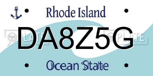 DA8Z5G Rhode Island License Plate