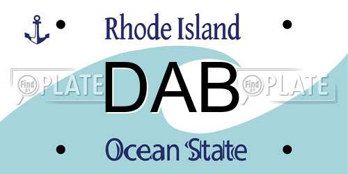 DAB Rhode Island License Plate