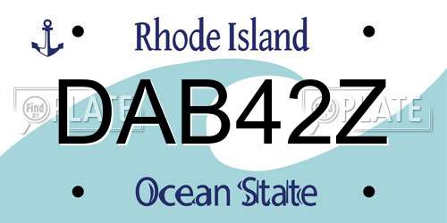 DAB42Z Rhode Island License Plate