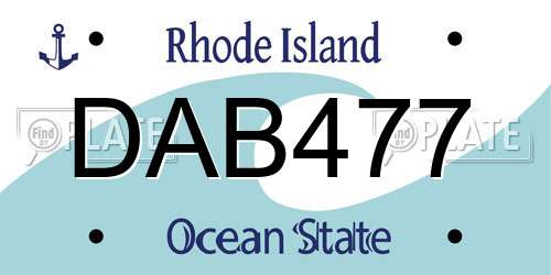 DAB477 Rhode Island License Plate