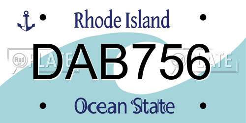 DAB756 Rhode Island License Plate