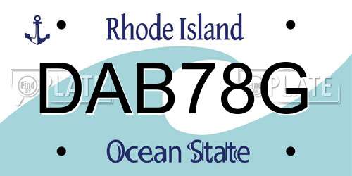 DAB78G Rhode Island License Plate