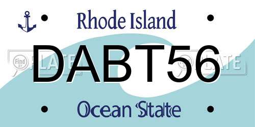 DABT56 Rhode Island License Plate