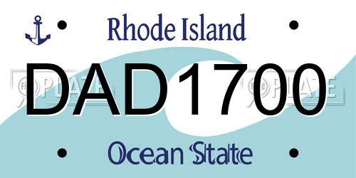 DAD1700 Rhode Island License Plate