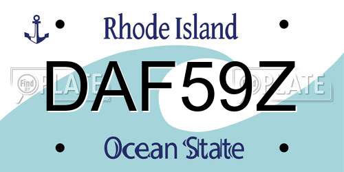 DAF59Z Rhode Island License Plate