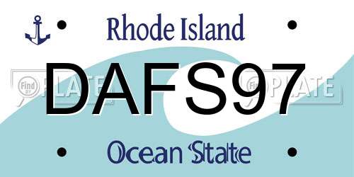 DAFS97 Rhode Island License Plate