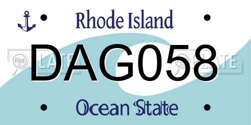 DAG058 Rhode Island License Plate