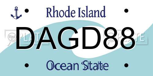 DAGD88 Rhode Island License Plate