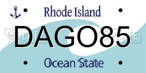 DAGO85 Rhode Island License Plate