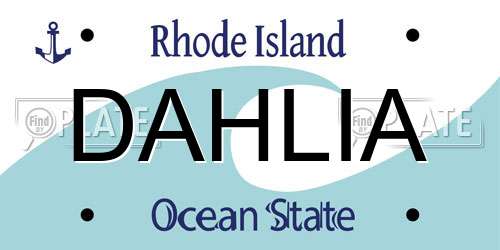 DAHLIA Rhode Island License Plate