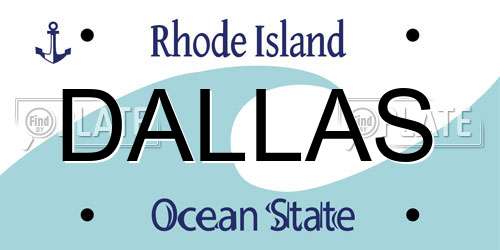 DALLAS Rhode Island License Plate
