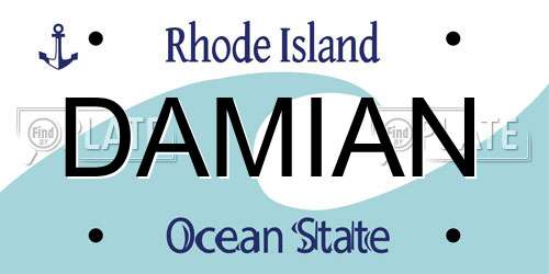 DAMIAN Rhode Island License Plate