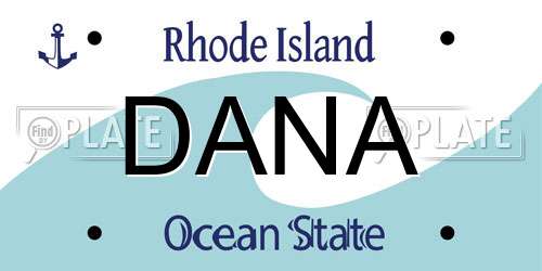 DANA Rhode Island License Plate