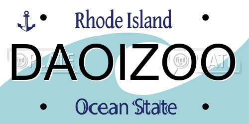 DAOIZOO Rhode Island License Plate