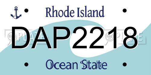 DAP2218 Rhode Island License Plate