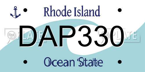 DAP330 Rhode Island License Plate