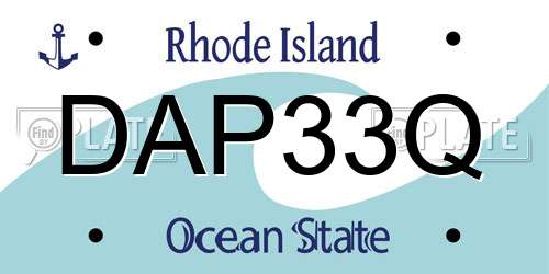DAP33Q Rhode Island License Plate