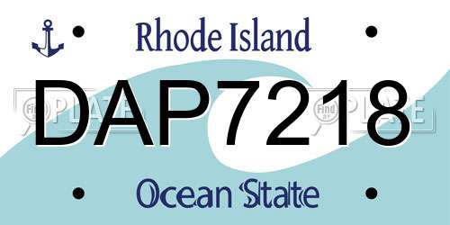 DAP7218 Rhode Island License Plate