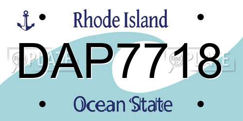 DAP7718 Rhode Island License Plate