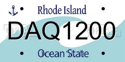DAQ1200 Rhode Island License Plate
