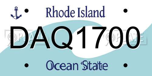 DAQ1700 Rhode Island License Plate