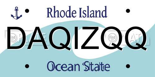 DAQIZQQ Rhode Island License Plate