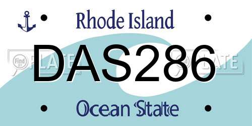 DAS286 Rhode Island License Plate