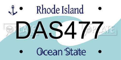 DAS477 Rhode Island License Plate