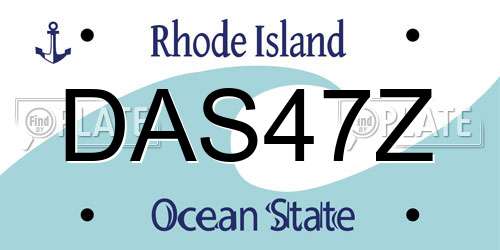 DAS47Z Rhode Island License Plate