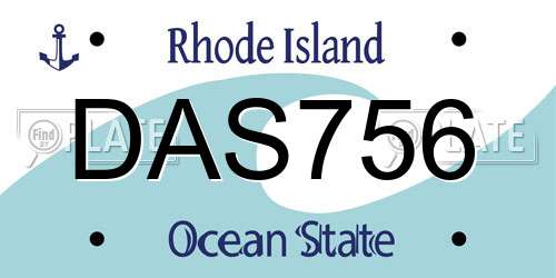 DAS756 Rhode Island License Plate