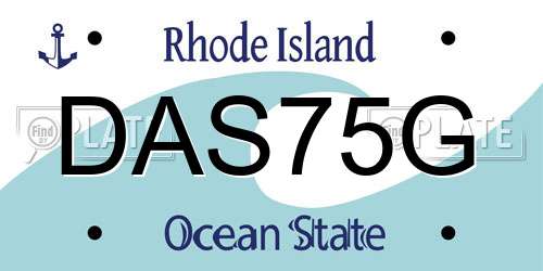 DAS75G Rhode Island License Plate
