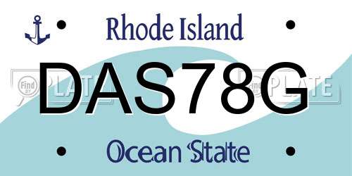 DAS78G Rhode Island License Plate